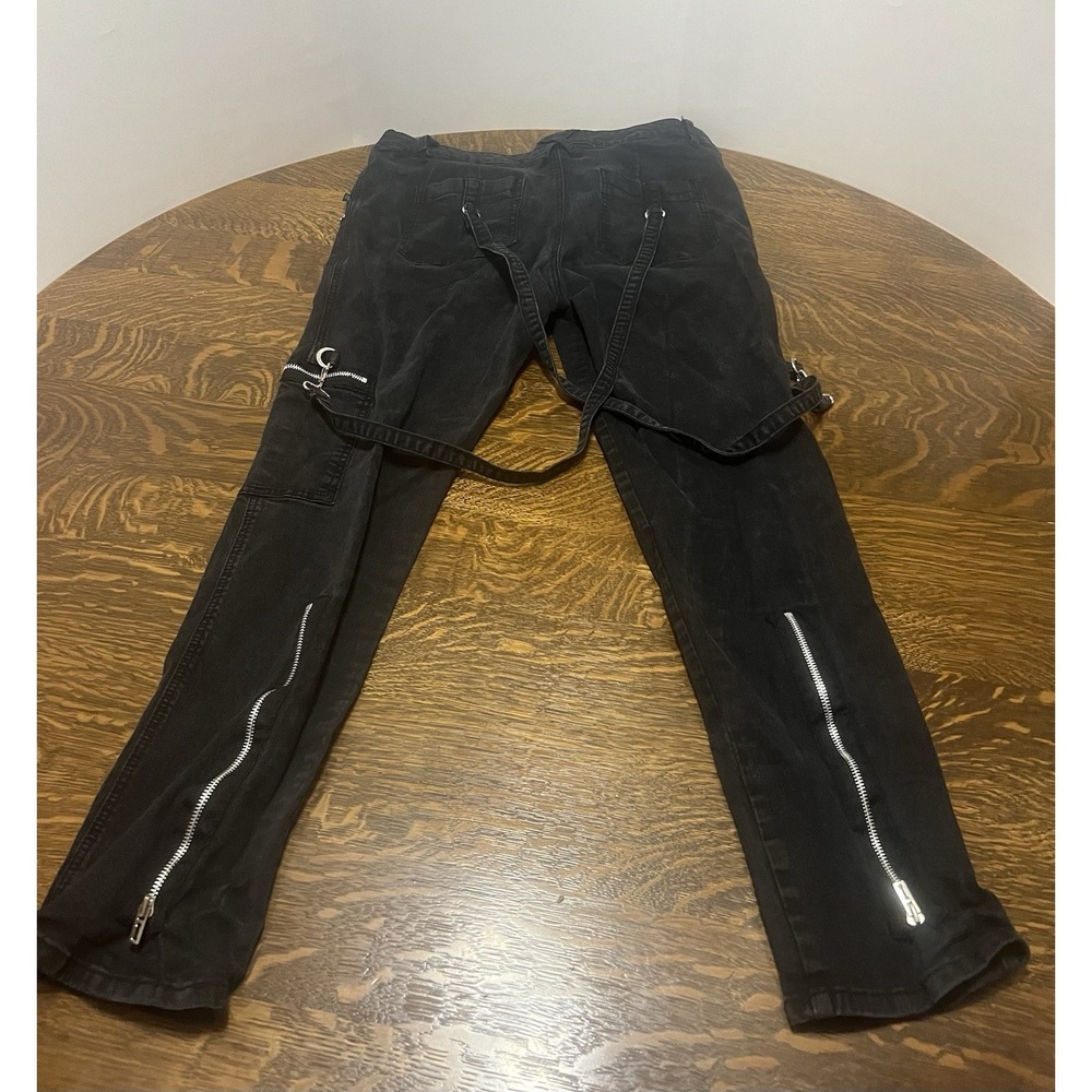Royal Bones Daang Goodman Goth Strappy Pants Womens 20 Black Distressed